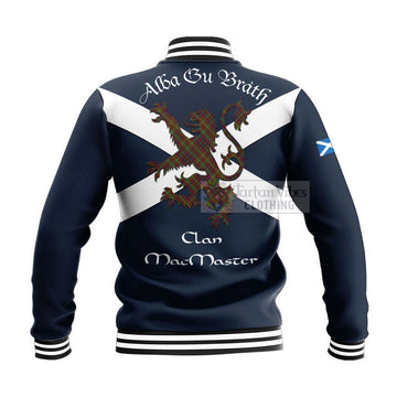 MacMaster (McMaster) Tartan Lion Rampant Baseball Jacket Proudly Display Your Heritage with Alba Gu Brath and Clan Name - Tartan Vibes Clothing
