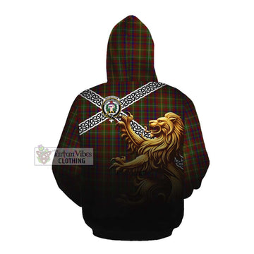 MacMaster (McMaster) Crest Tartan Cotton Hoodie with Golden Lion Emblem Celtic Style Pullover Hoodie - Tartan Vibes Clothing