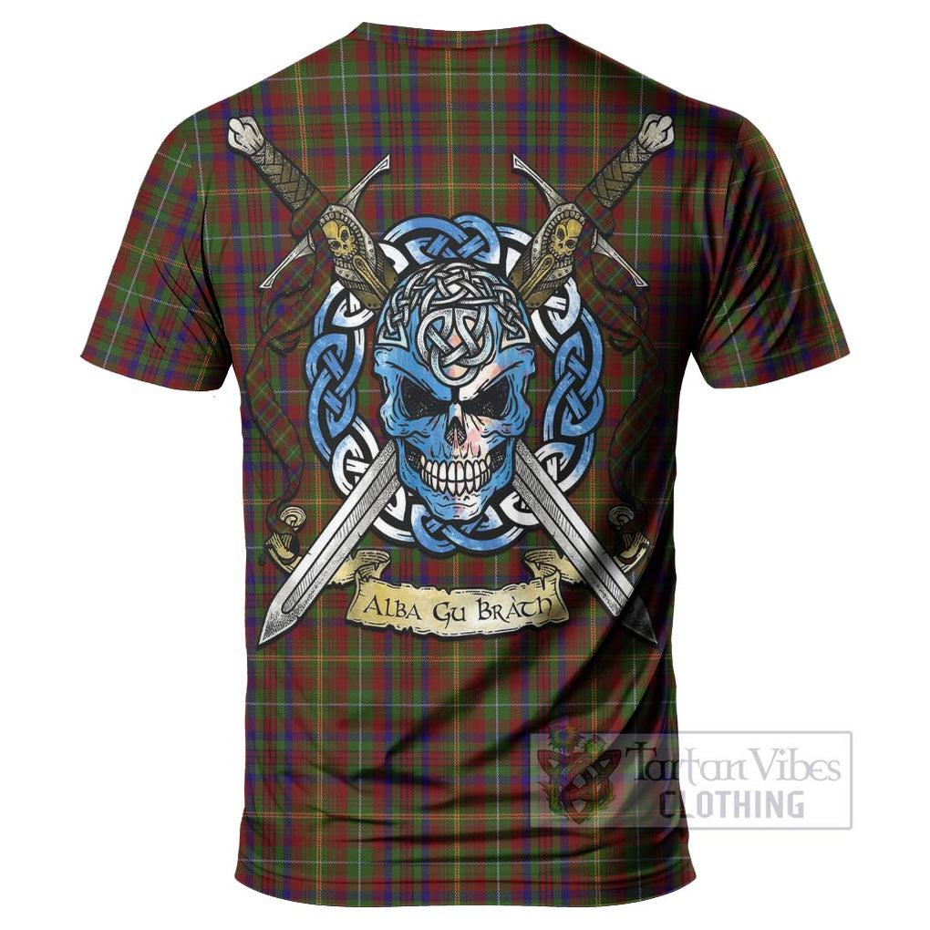 Tartan Vibes Clothing MacMaster (McMaster) Tartan T-Shirt with Family Crest Celtic Skull Style