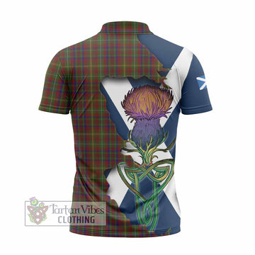 MacMaster (McMaster) Tartan Family Crest Zipper Polo Shirt Scottish Thistle Celtic Inspired - Tartan Vibes Clothing