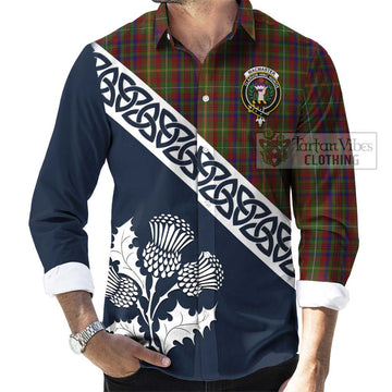 MacMaster (McMaster) Tartan Long Sleeve Button Shirt Featuring Thistle and Scotland Map Men's Shirt - Tartan Vibes Clothing