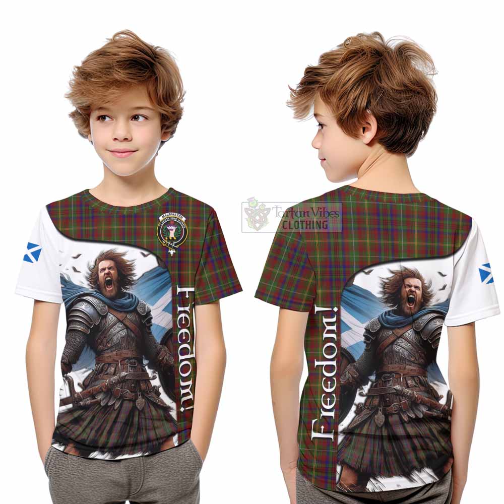 Tartan Vibes Clothing MacMaster (McMaster) Crest Tartan Kid T-Shirt Inspired by the Freedom of Scottish Warrior