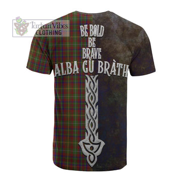 MacMaster (McMaster) Tartan Family Crest Cotton T-shirt Alba Gu Brath Be Brave Lion Ancient Style - Tartan Vibes Clothing