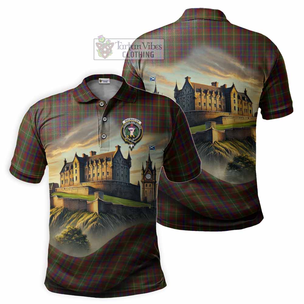 MacMaster (McMaster) Tartan Family Crest Polo Shirt with Scottish Ancient Castle Style - Tartan Vibes Clothing