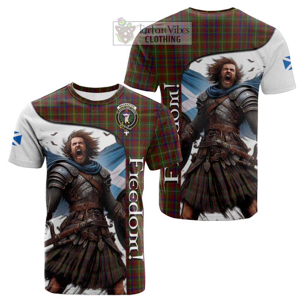 Tartan Vibes Clothing MacMaster (McMaster) Crest Tartan Cotton T-shirt Inspired by the Freedom of Scottish Warrior