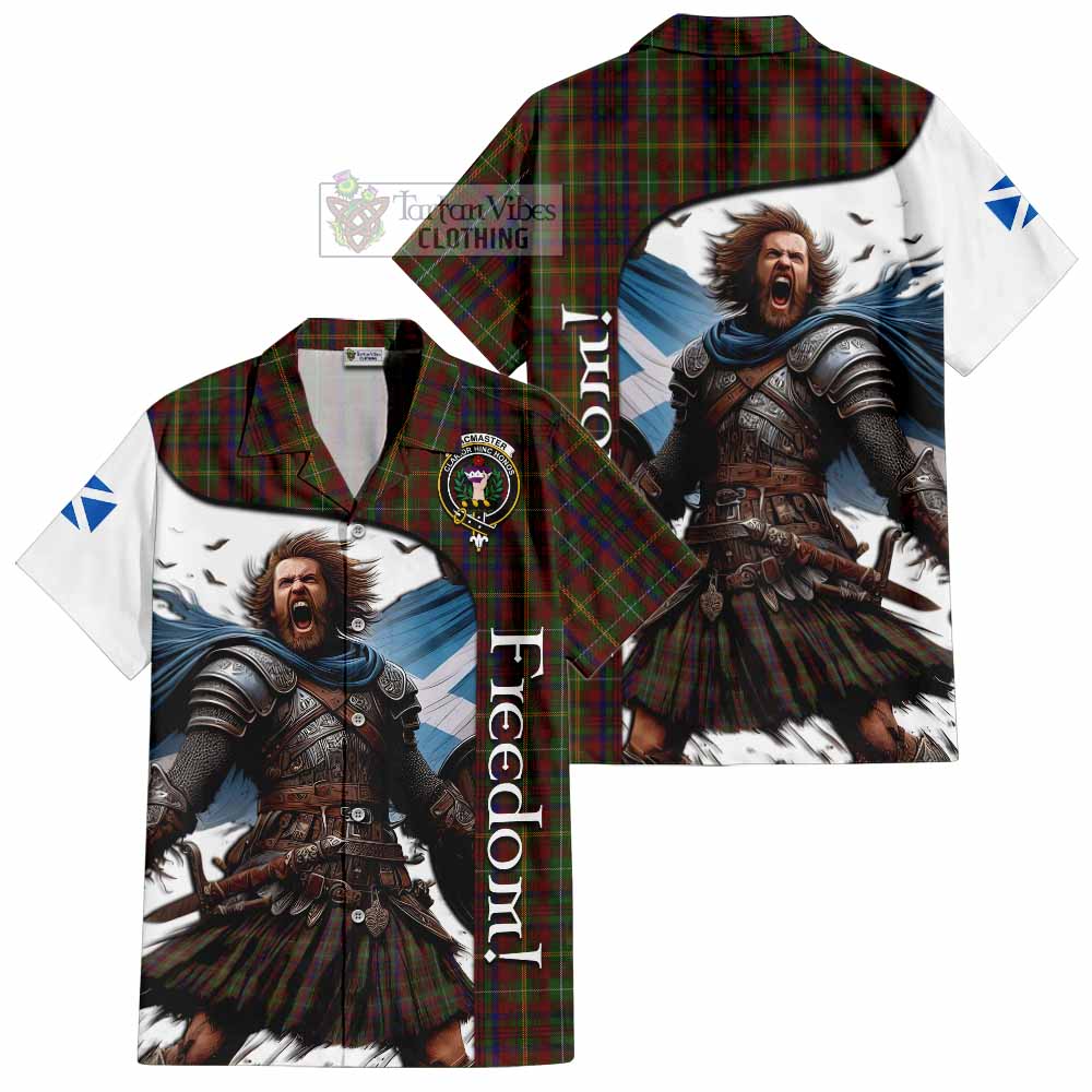 Tartan Vibes Clothing MacMaster (McMaster) Crest Tartan Short Sleeve Button Shirt Inspired by the Freedom of Scottish Warrior