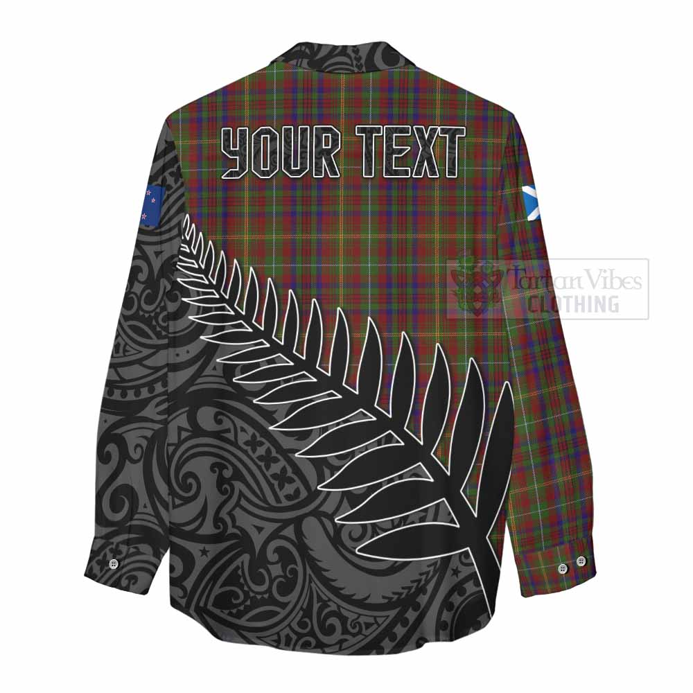 Tartan Vibes Clothing MacMaster (McMaster) Crest Tartan Women's Casual Shirt with New Zealand Silver Fern Half Style