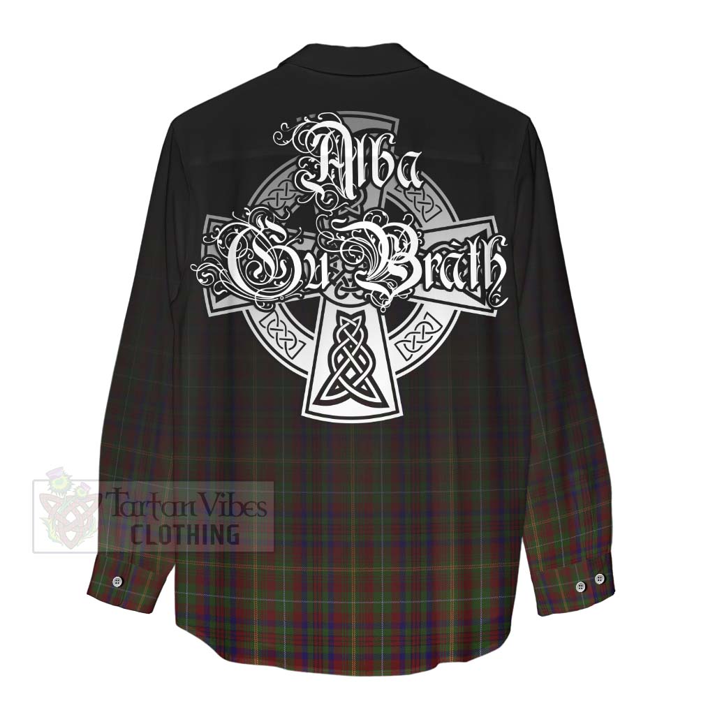 Tartan Vibes Clothing MacMaster (McMaster) Tartan Women's Casual Shirt Featuring Alba Gu Brath Family Crest Celtic Inspired