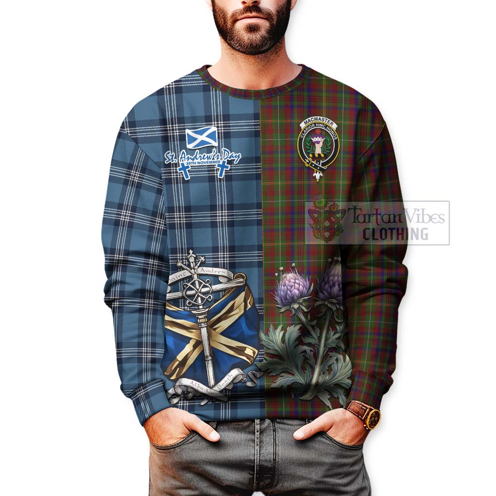 Tartan Vibes Clothing MacMaster (McMaster) Tartan Sweatshirt Happy St. Andrew's Day Half Tartan Style