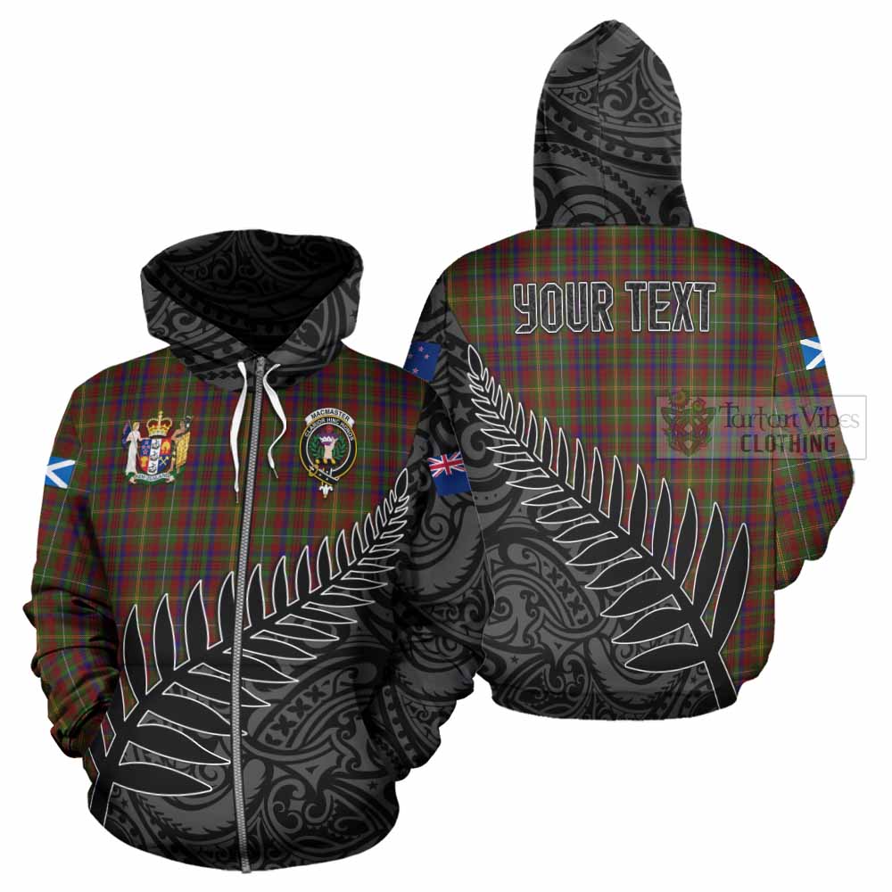 Tartan Vibes Clothing MacMaster (McMaster) Crest Tartan Hoodie with New Zealand Silver Fern Half Style