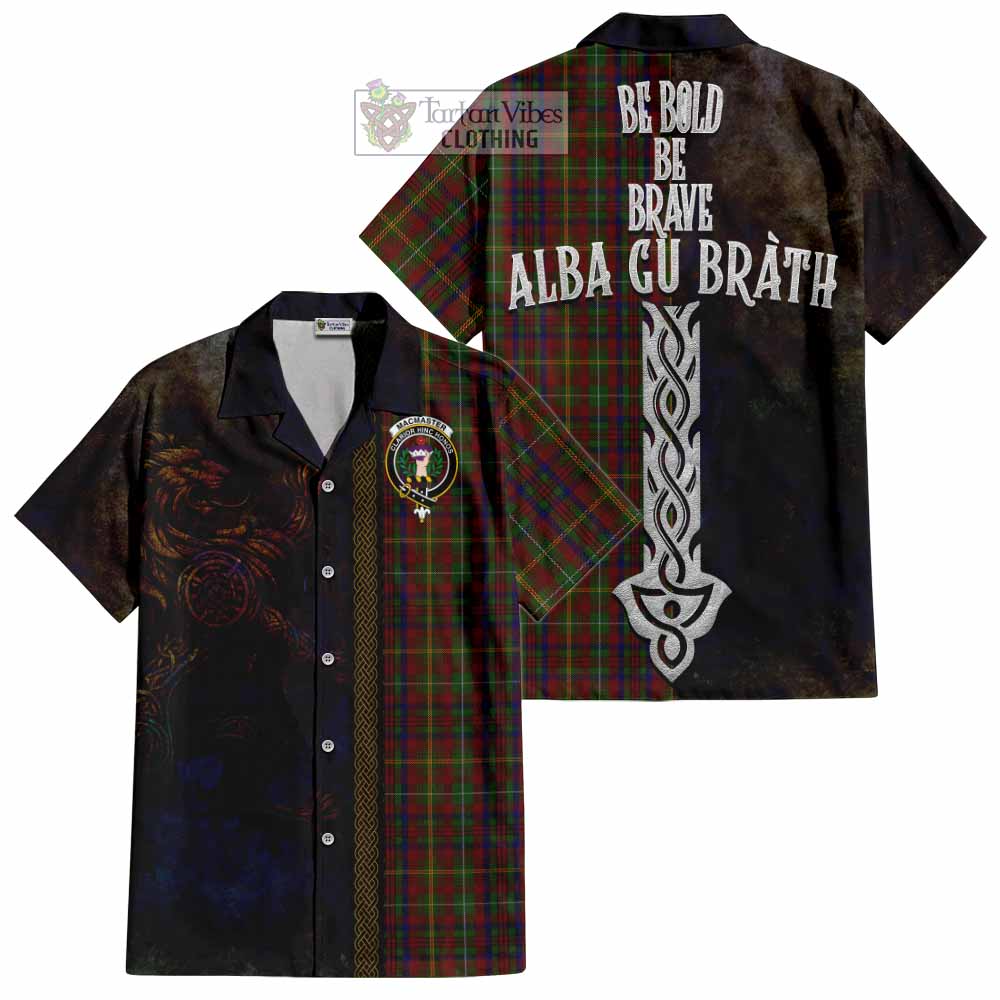 MacMaster (McMaster) Tartan Family Crest Hawaiian Shirt Alba Gu Brath Be Brave Lion Ancient Style - Tartan Vibes Clothing