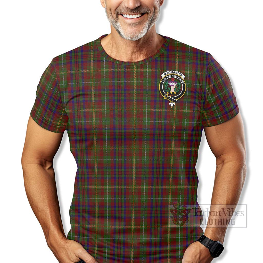 Tartan Vibes Clothing MacMaster (McMaster) Tartan T-Shirt with Family Crest Celtic Skull Style