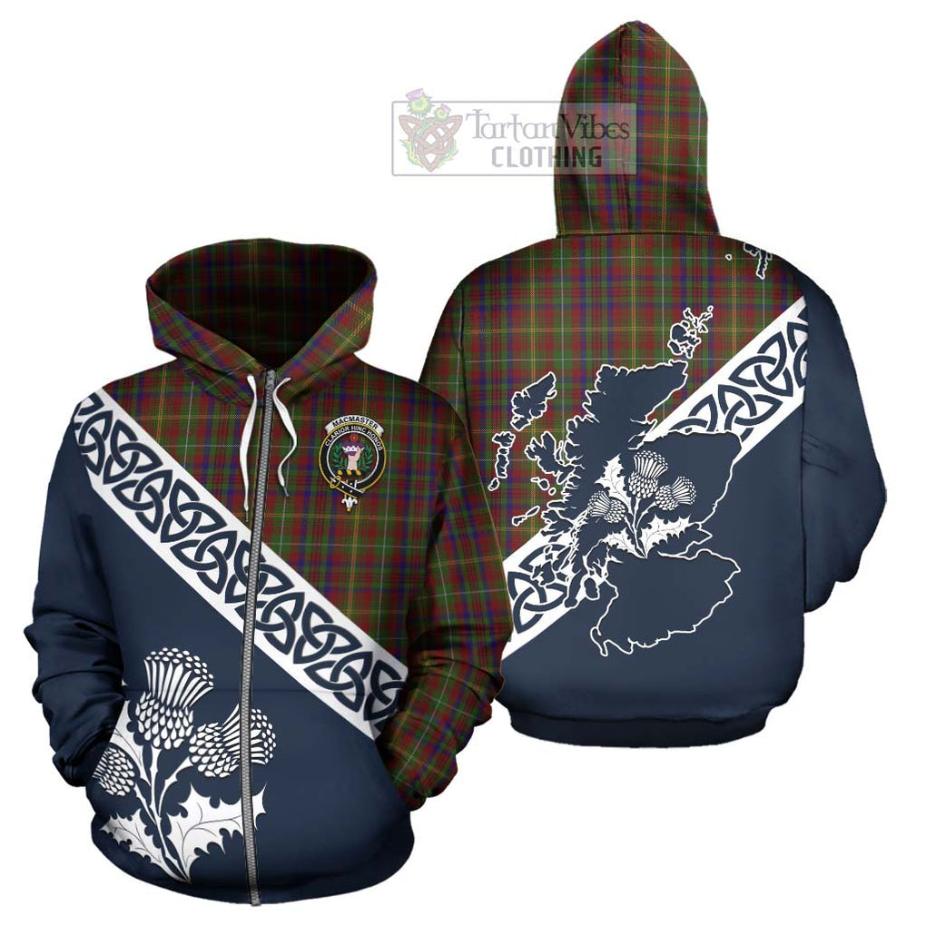 MacMaster (McMaster) Tartan Hoodie Featuring Thistle and Scotland Map - Tartan Vibes Clothing