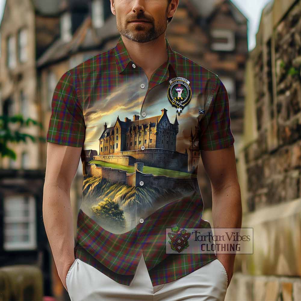 MacMaster (McMaster) Tartan Family Crest Hawaiian Shirt with Scottish Ancient Castle Style - Tartan Vibes Clothing