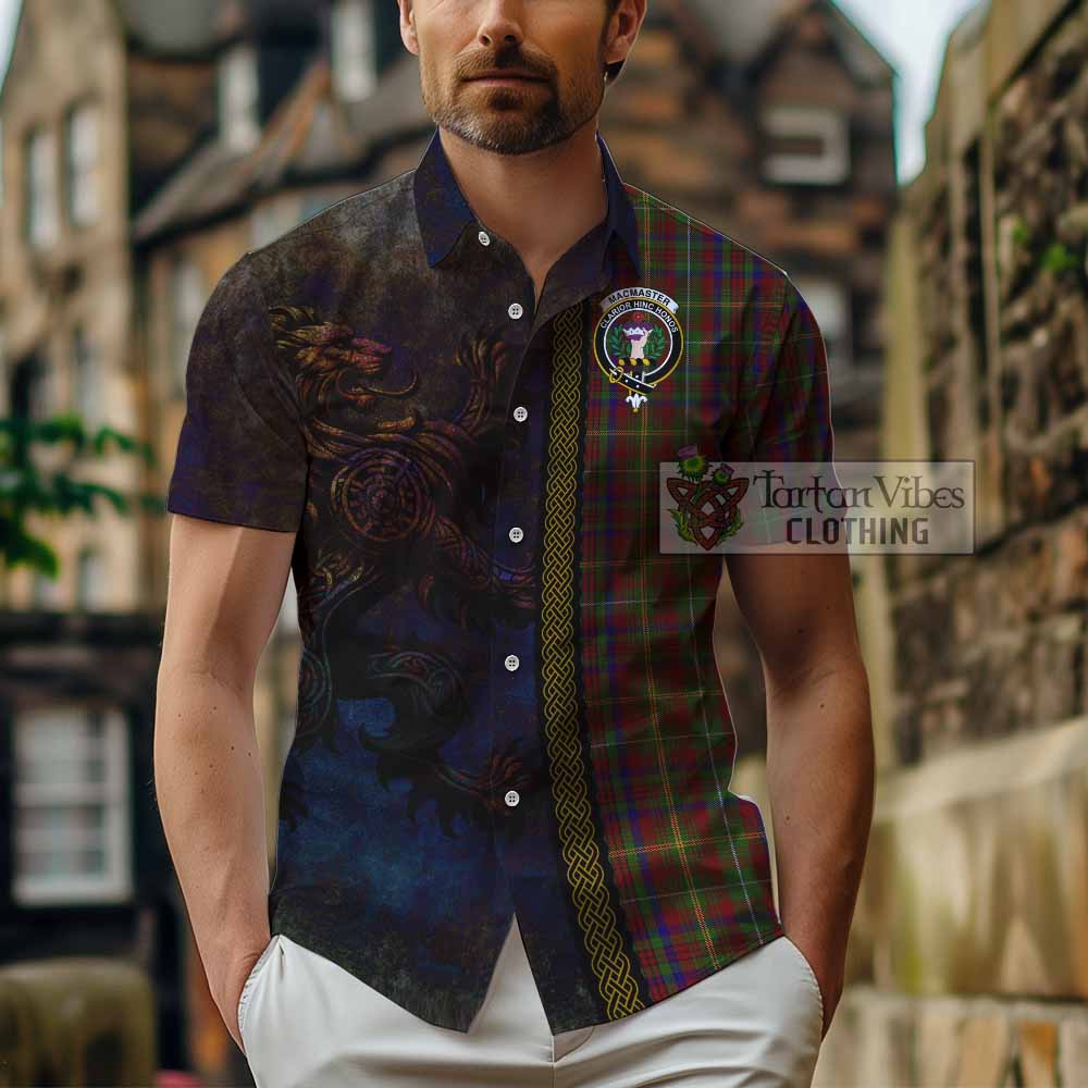 MacMaster (McMaster) Tartan Family Crest Hawaiian Shirt Alba Gu Brath Be Brave Lion Ancient Style - Tartan Vibes Clothing