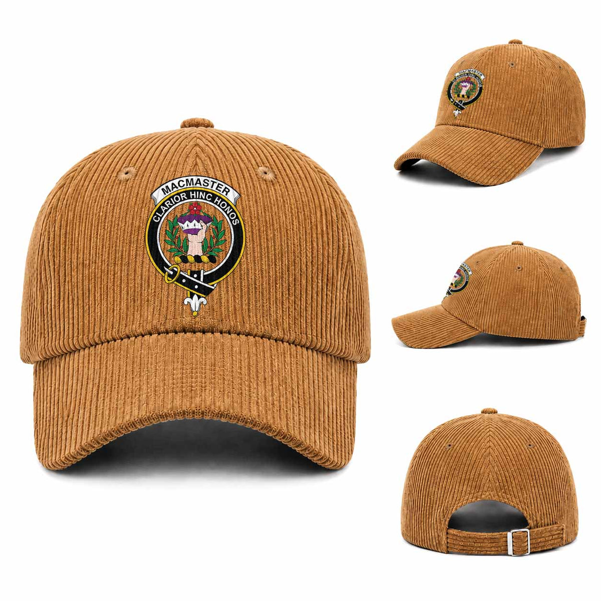MacMaster (McMaster) Scottish Clan Crest Corduroy Baseball Cap - Tartan Vibes Clothing