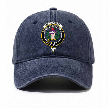 MacMaster (McMaster) Scottish Clan Crest Washed Baseball Cap One Size (Adjustable) Navy - Tartan Vibes Clothing