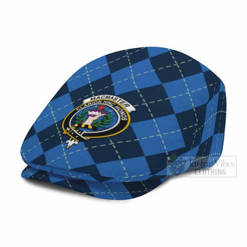 MacMaster (McMaster) Scottish Family Crest Flat Cap, Jeff Cap Navy Argyle Classic Style - Tartan Vibes Clothing
