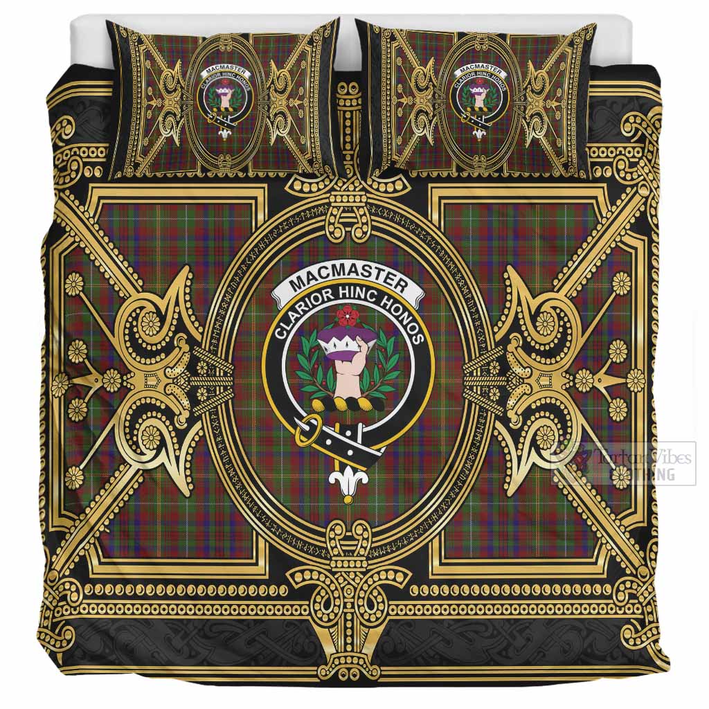 MacMaster (McMaster) Scottish Tartan Crest Bedding Set Royal Stylized UK Bedding Set UK Super King 104*94 inch - Tartan Vibes Clothing