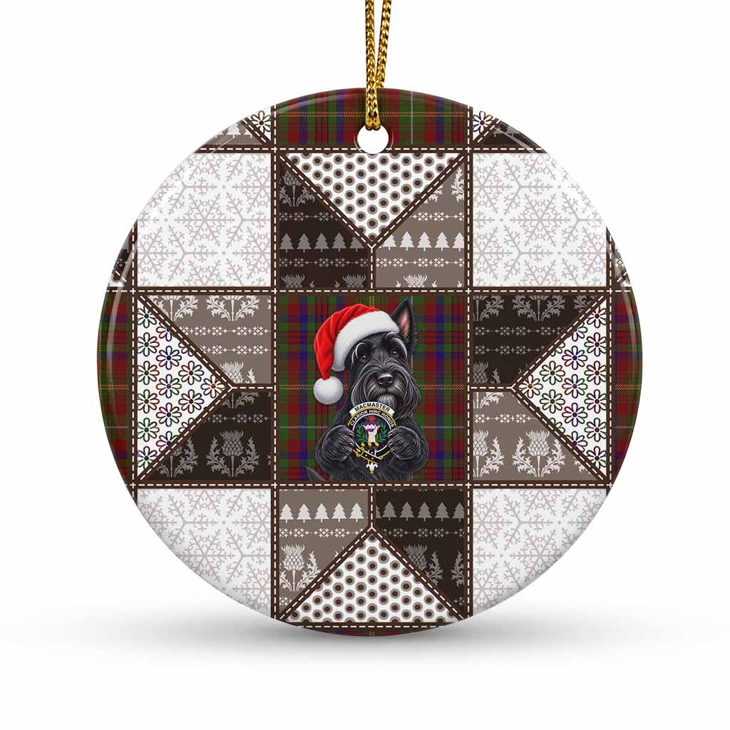 MacMaster (McMaster) Scottish Terrier Tartan Christmas Ceramic Circle Ornament Patchwork Style 1 Piece - Tartan Vibes Clothing