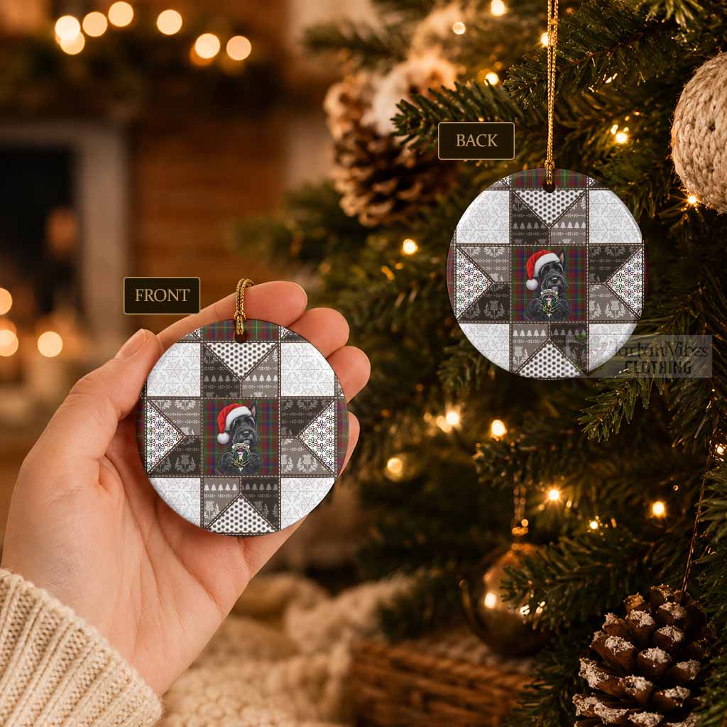 MacMaster (McMaster) Scottish Terrier Tartan Christmas Ceramic Circle Ornament Patchwork Style - Tartan Vibes Clothing