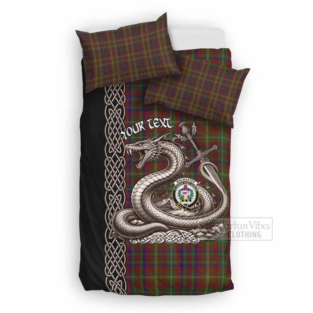 MacMaster (McMaster) Tartan Crest Scotland Beithir Bedding Set Scottish Folklore Celtic Knot