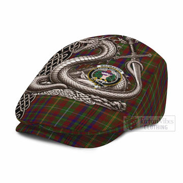 MacMaster (McMaster) Tartan Crest Scotland Beithir Flat Cap, Jeff Cap Scottish Folklore Celtic Knot
