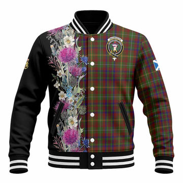 MacMaster (McMaster) Tartan Crest Thistle Floral Baseball Jacket Unisex - Tartan Vibes Clothing
