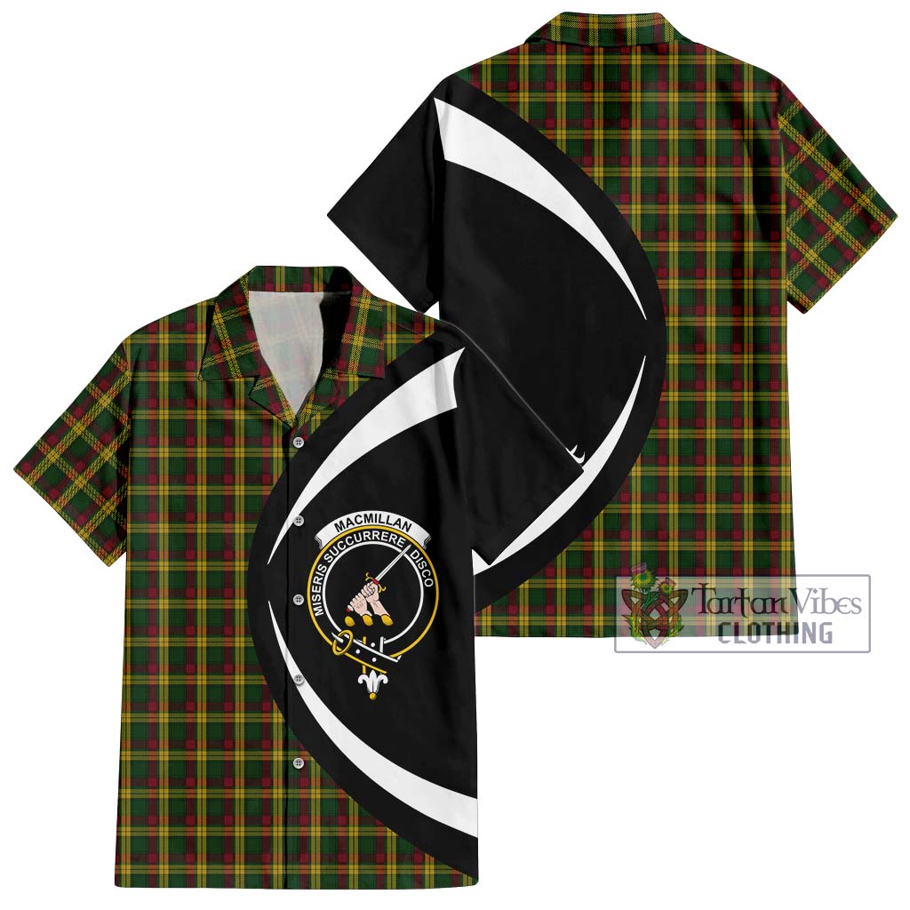 MacMillan (McMillan) Tartan Short Sleeve Button Up with Family Crest Circle Style Kid - Tartan Vibes Clothing