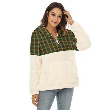 MacMillan (McMillan) Tartan Women's Borg Fleece Hoodie With Half Zip