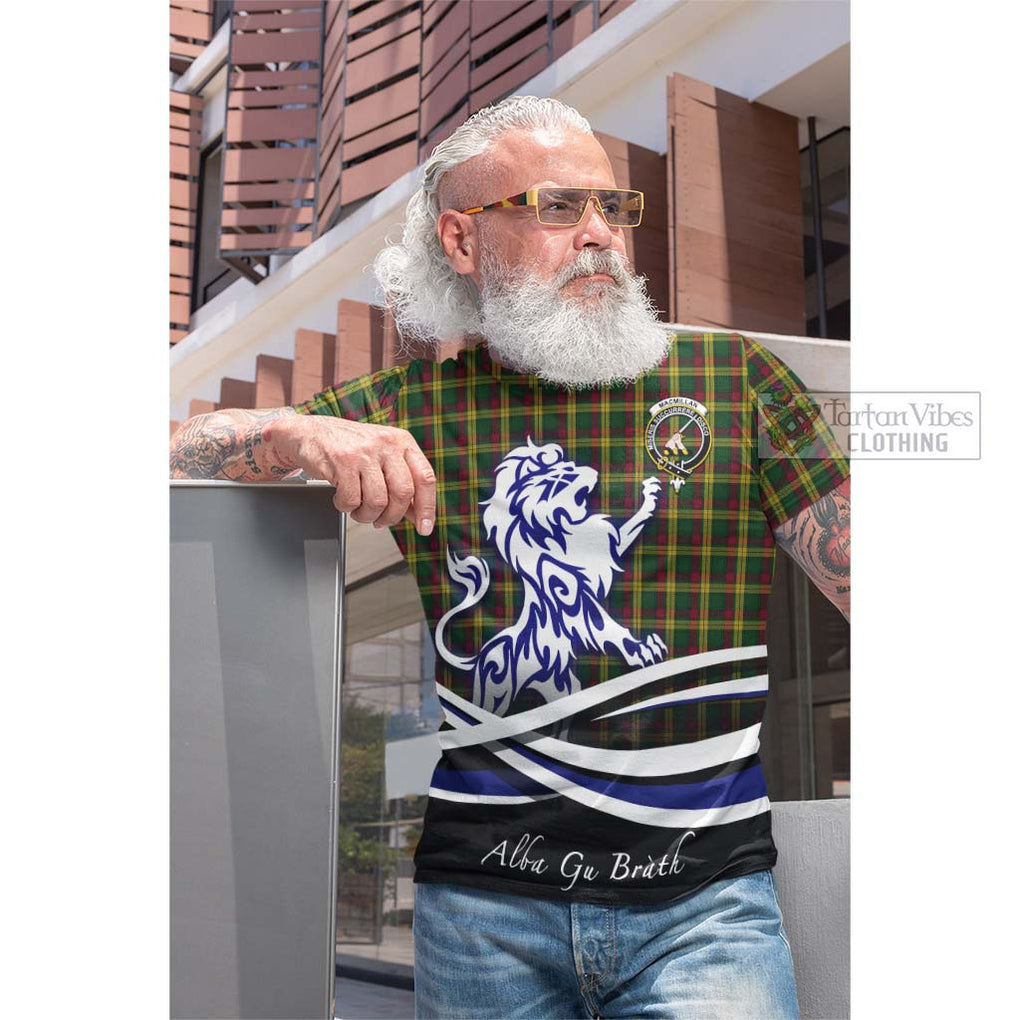 Tartan Vibes Clothing MacMillan Ancient Tartan Cotton T-shirt with Alba Gu Brath Regal Lion Emblem