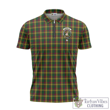 MacMillan (McMillan) Tartan Zipper Polo Shirt with Family Crest