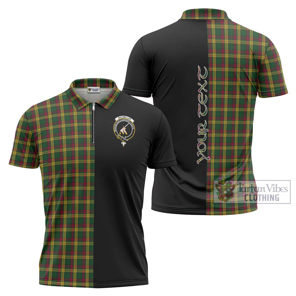 MacMillan (McMillan) Tartan Zipper Polo Shirt with Family Crest and Half Of Me Style Unisex - Tartanvibesclothing Shop