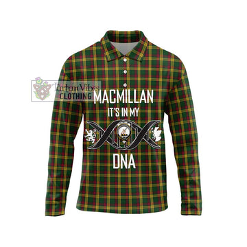 MacMillan (McMillan) Tartan Long Sleeve Polo Shirt with Family Crest DNA In Me Style