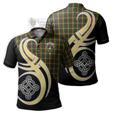 MacMillan (McMillan) Tartan Polo Shirt with Family Crest and Celtic Symbol Style