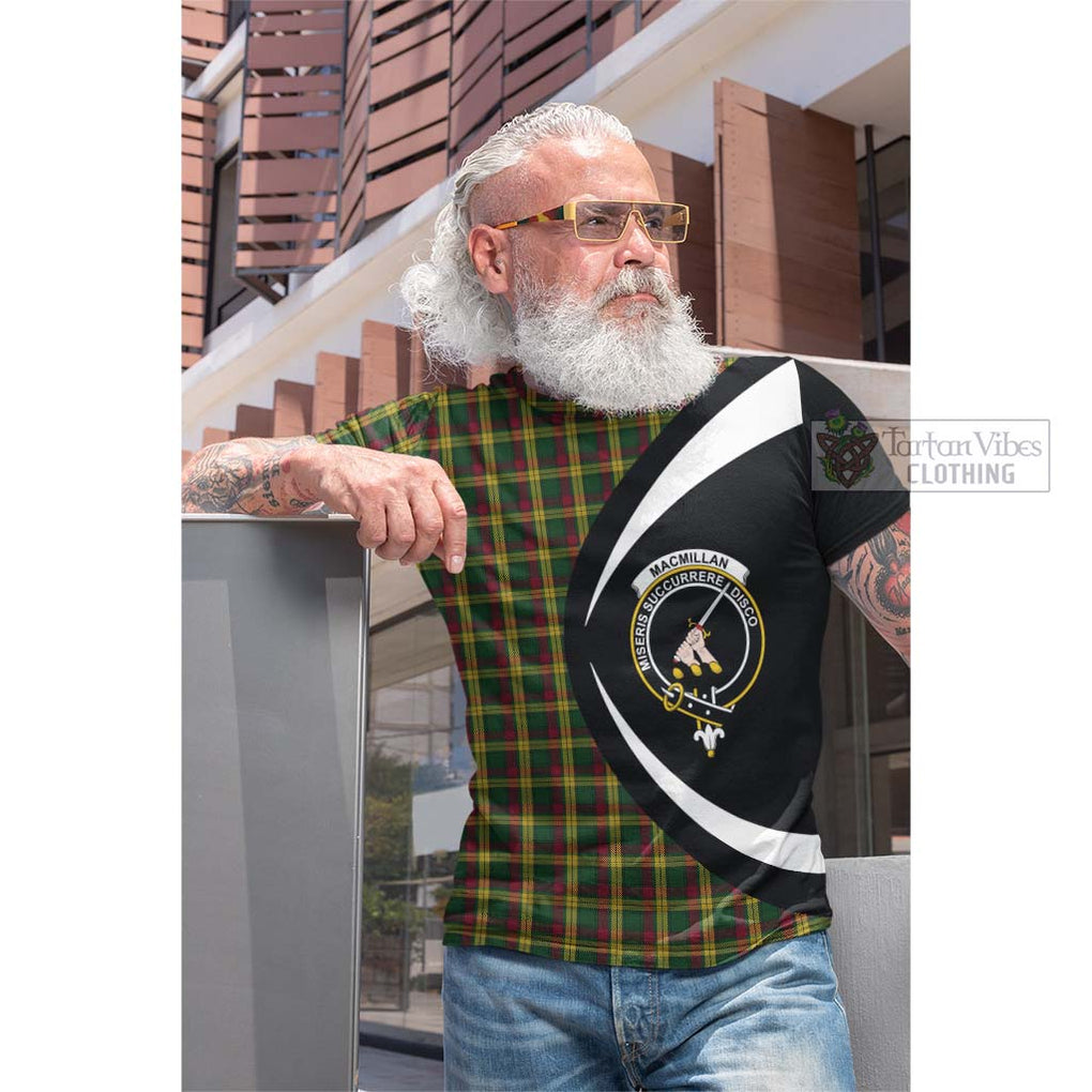 Tartan Vibes Clothing MacMillan Ancient Tartan Cotton T-shirt with Family Crest Circle Style