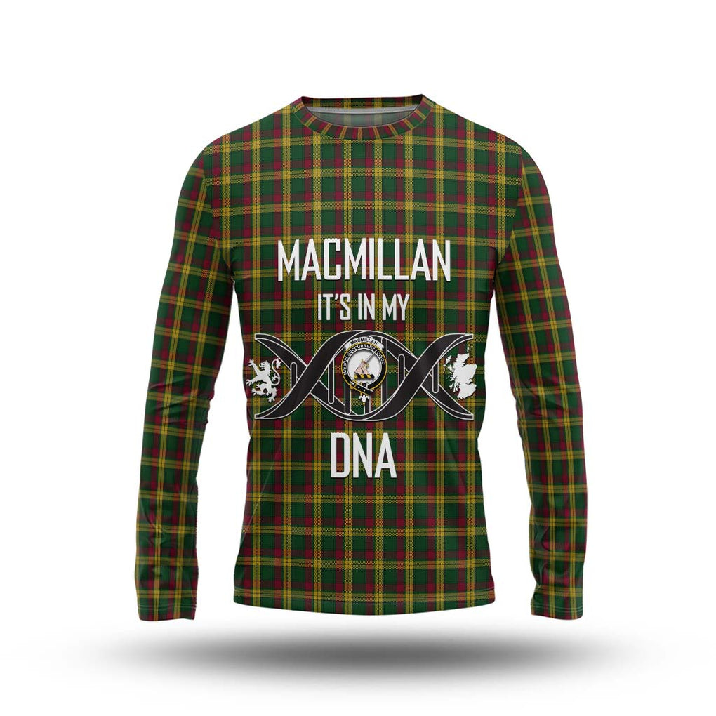 MacMillan (McMillan) Tartan Long Sleeve T-Shirt with Family Crest DNA In Me Style Unisex - Tartanvibesclothing Shop