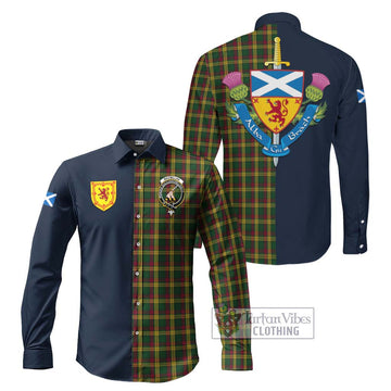 MacMillan (McMillan) Tartan Long Sleeve Button Shirt Alba with Scottish Lion Royal Arm Half Style