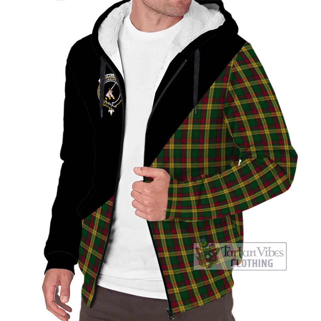 MacMillan (McMillan) Tartan Sherpa Hoodie with Family Crest and Military Logo Style Unisex S - Tartanvibesclothing Shop