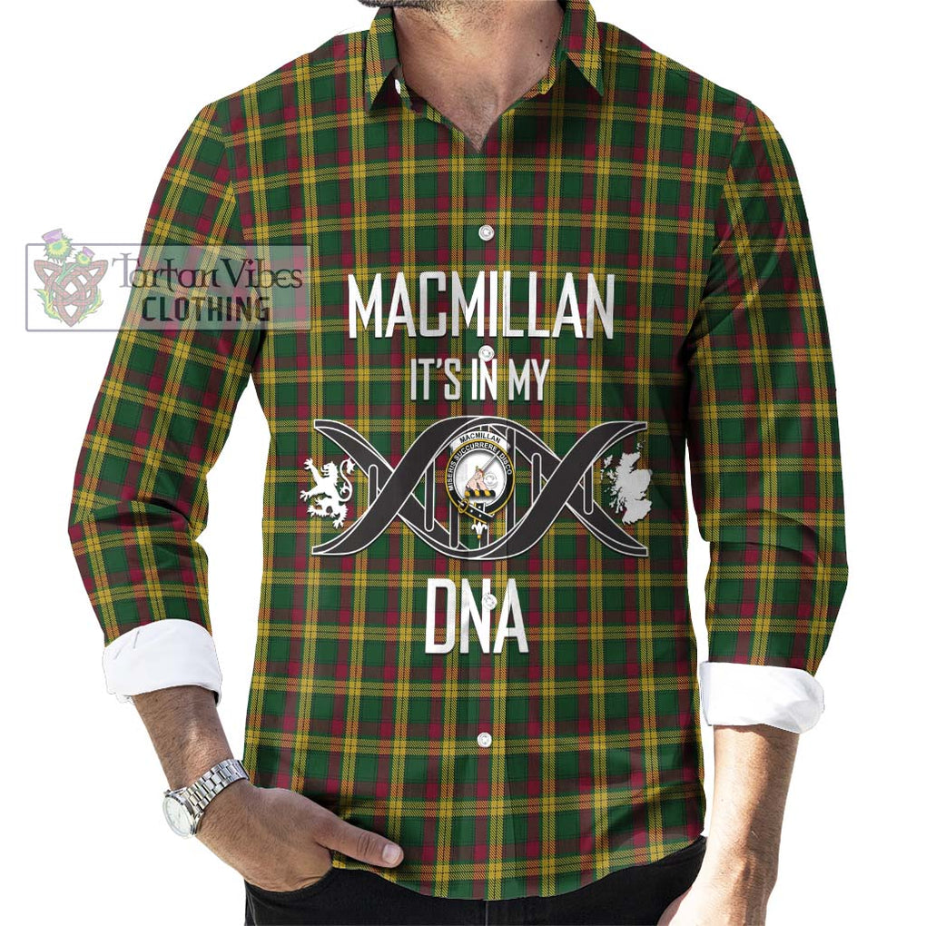 MacMillan (McMillan) Tartan Long Sleeve Button Shirt with Family Crest DNA In Me Style Men's Shirt S - Tartanvibesclothing Shop