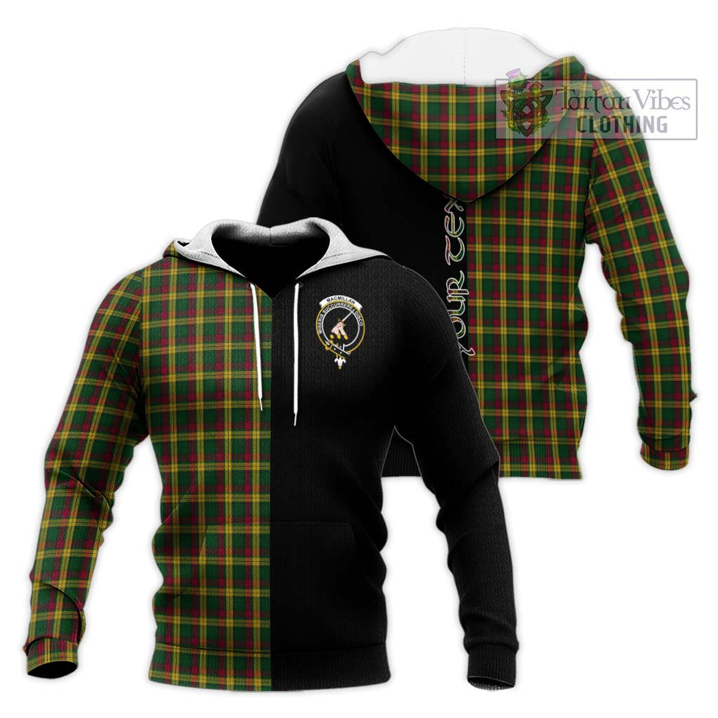 MacMillan (McMillan) Tartan Knitted Hoodie with Family Crest and Half Of Me Style Unisex Knitted Pullover Hoodie - Tartanvibesclothing Shop