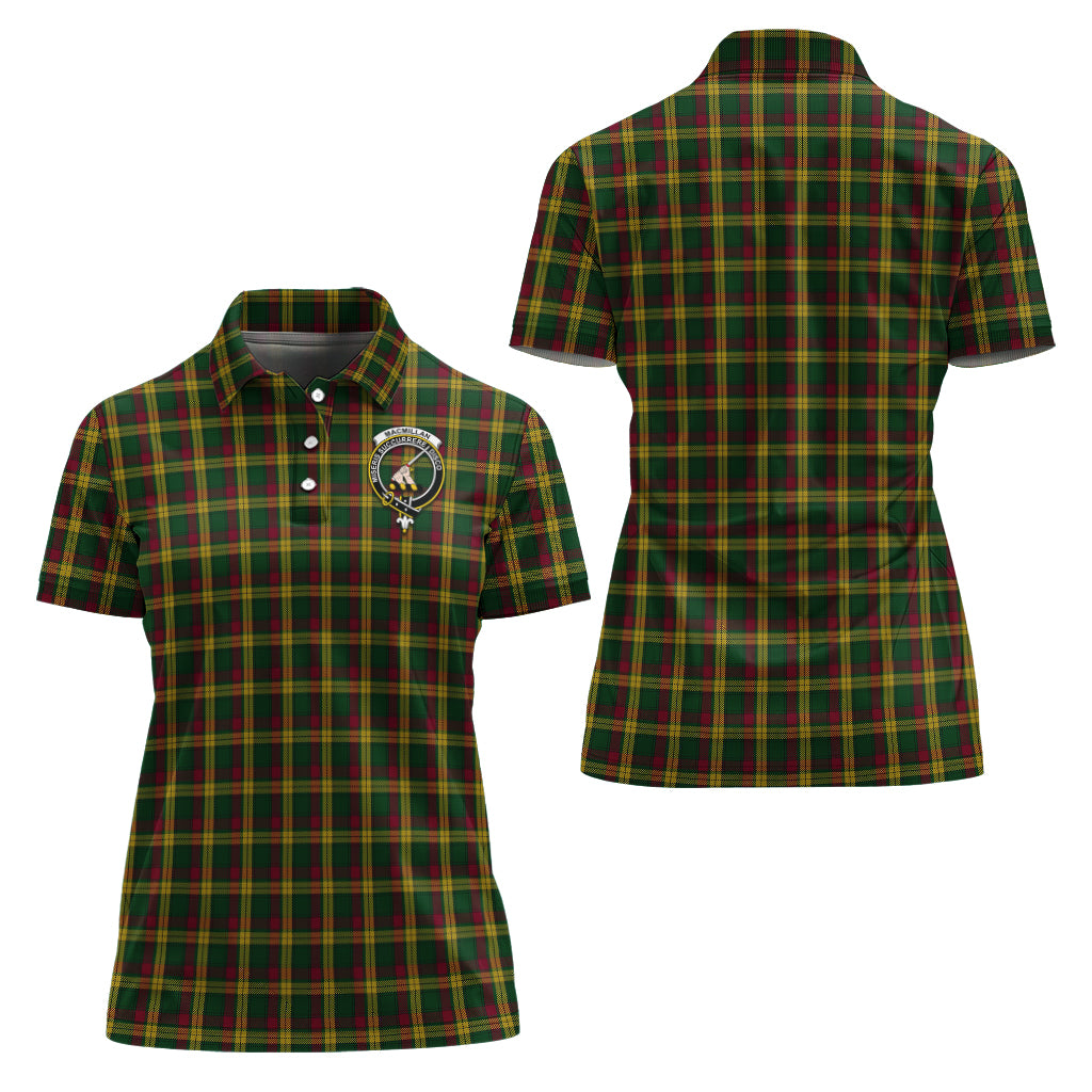 MacMillan (McMillan) Tartan Polo Shirt with Family Crest For Women Women - Tartan Vibes Clothing