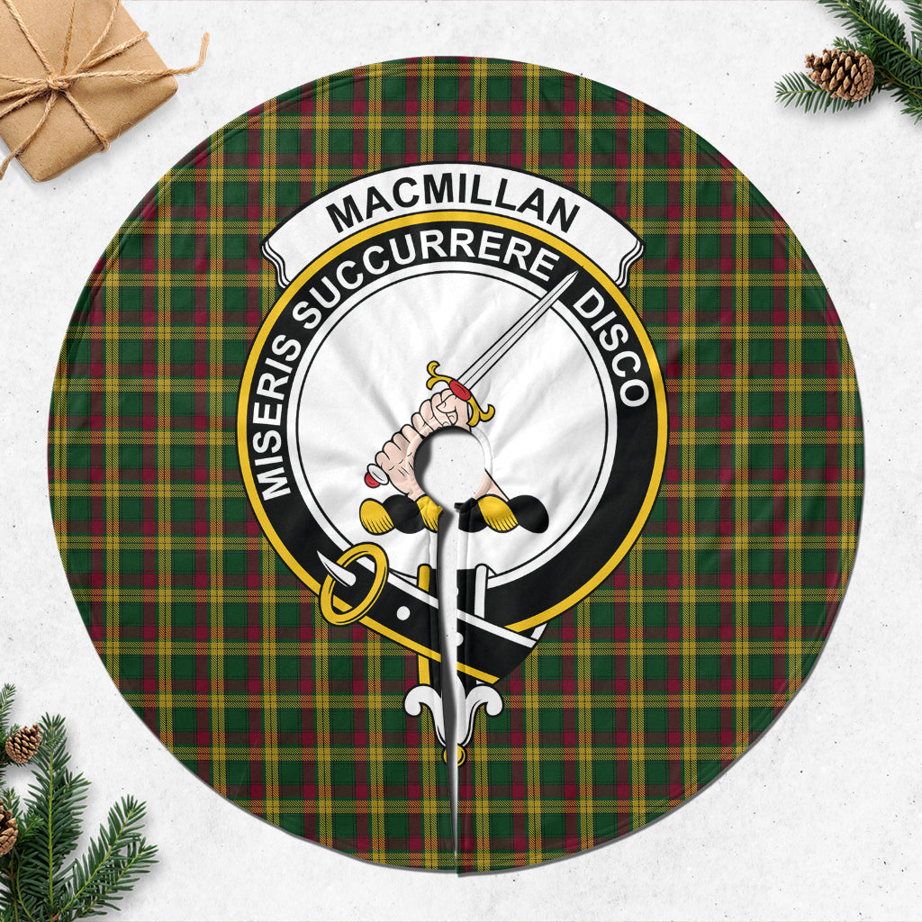 MacMillan Ancient Tartan Christmas Tree Skirt with Family Crest - Tartanvibesclothing