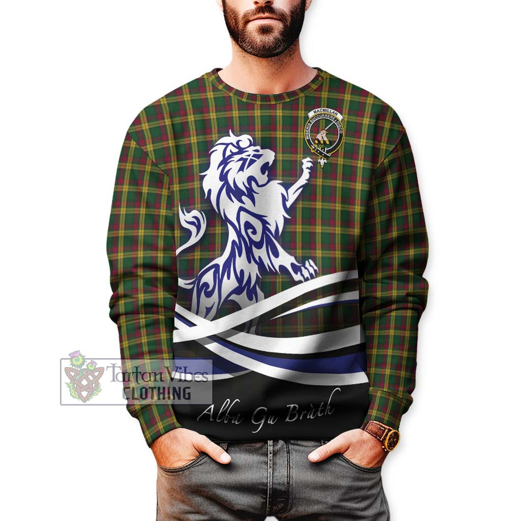 MacMillan (McMillan) Tartan Sweatshirt with Alba Gu Brath Regal Lion Emblem Unisex - Tartanvibesclothing Shop