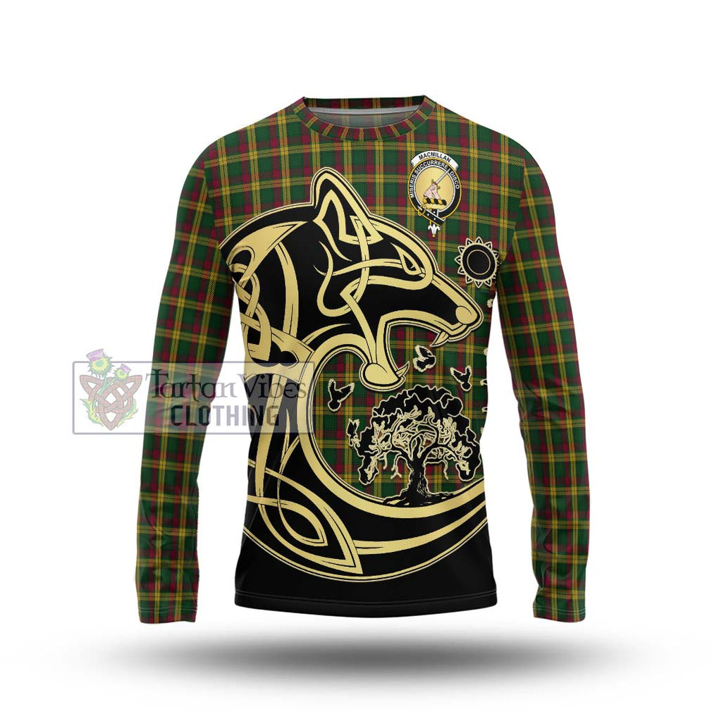 MacMillan (McMillan) Tartan Long Sleeve T-Shirt with Family Crest Celtic Wolf Style Unisex - Tartan Vibes Clothing