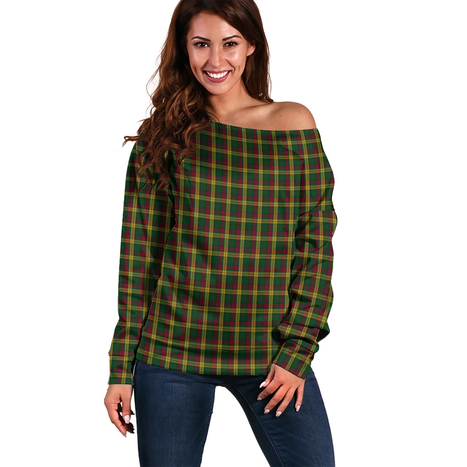 MacMillan Ancient Tartan Off Shoulder Women Sweater Women - Tartanvibesclothing