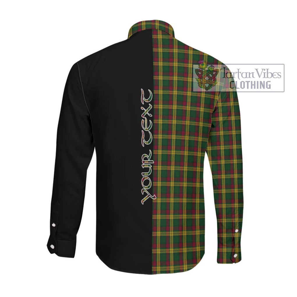 MacMillan (McMillan) Tartan Long Sleeve Button Shirt with Family Crest and Half Of Me Style Men's Shirt - Tartanvibesclothing Shop