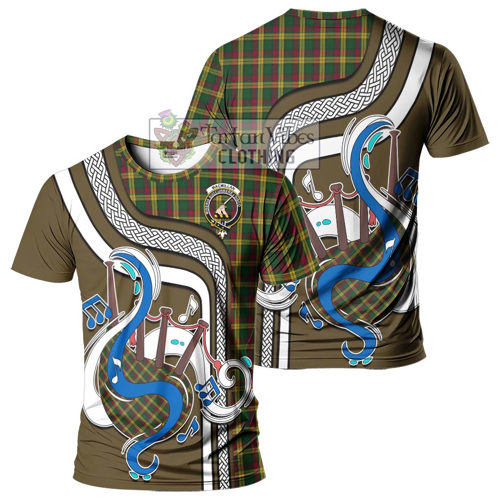 Tartan Vibes Clothing MacMillan Ancient Tartan T-Shirt with Epic Bagpipe Style