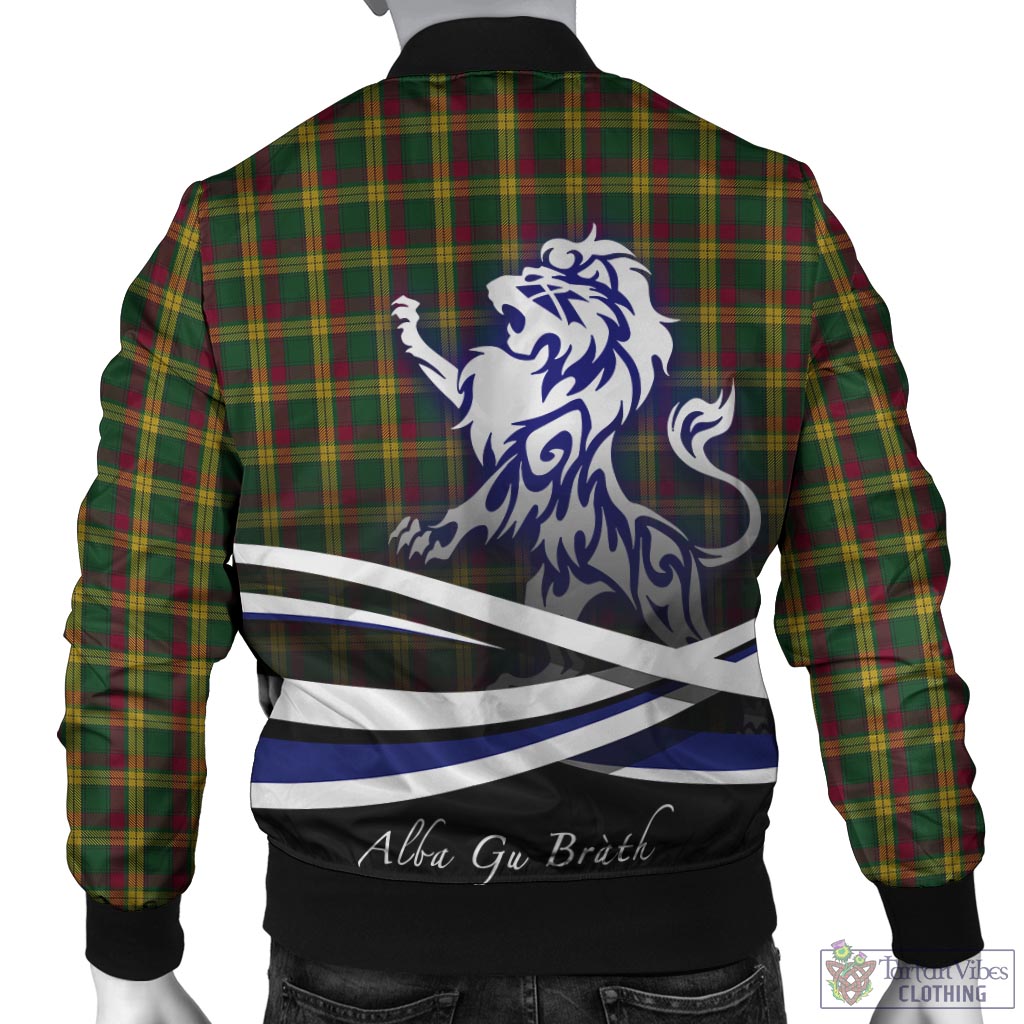 Tartan Vibes Clothing MacMillan Ancient Tartan Bomber Jacket with Alba Gu Brath Regal Lion Emblem