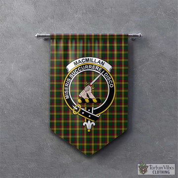 MacMillan (McMillan) Tartan Gonfalon, Tartan Banner with Family Crest